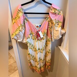 FARM Rio Vibrant Pink Floral Dress NEW W/ TAGS size M